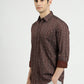 Brown Printed Smart Fit Semi Casual Shirt | Greenfibre