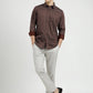 Brown Printed Smart Fit Semi Casual Shirt | Greenfibre