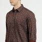 Brown Printed Smart Fit Semi Casual Shirt | Greenfibre