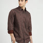 Brown Printed Smart Fit Semi Casual Shirt | Greenfibre