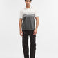 White & Grey Striped Slim Fit Polo T-Shirt | Greenfibre