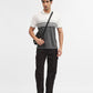 White & Grey Striped Slim Fit Polo T-Shirt | Greenfibre