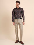 Fawn Solid Slim Fit Formal Trouser | Greenfibre