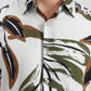 Olive Grey Printed Slim Fit Casual Shirt | Greenfibre