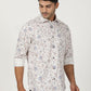 White Printed Slim Fit Party Wear Shirt | Greenfibre