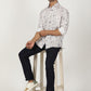 White Printed Slim Fit Party Wear Shirt | Greenfibre