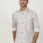 White Printed Slim Fit Party Wear Shirt | Greenfibre