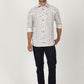 White Printed Slim Fit Party Wear Shirt | Greenfibre