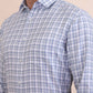 White & Blue Checked Slim Fit Formal Shirt | Greenfibre