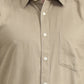 Khaki Solid Tailored Fit Semi Casual Shirt | Greenfibre