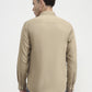 Khaki Solid Tailored Fit Semi Casual Shirt | Greenfibre