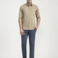 Khaki Solid Tailored Fit Semi Casual Shirt | Greenfibre