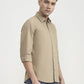 Khaki Solid Tailored Fit Semi Casual Shirt | Greenfibre