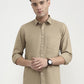Khaki Solid Tailored Fit Semi Casual Shirt | Greenfibre