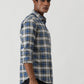 Blue Checked Slim Fit Casual Shirt | Greenfibre