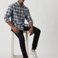 Blue Checked Slim Fit Casual Shirt | Greenfibre