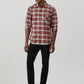 Red Checked Slim Fit Casual Shirt | Greenfibre