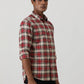 Red Checked Slim Fit Casual Shirt | Greenfibre