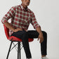 Red Checked Slim Fit Casual Shirt | Greenfibre