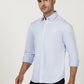 Light Blue Printed Slim Fit Casual Shirt | Greenfibre