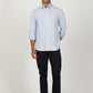 Light Blue Printed Slim Fit Casual Shirt | Greenfibre