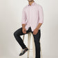 Dusky Pink Printed Slim Fit Casual Shirt | Greenfibre