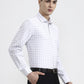 White & Grey Checked Regular Fit Formal Shirt | Greenfibre
