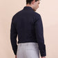 Navy Blue Checked Slim Fit Formal Shirt | Greenfibre