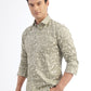 Light Green Printed Slim Fit Party Wear Shirt | Greenfibre