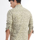 Light Green Printed Slim Fit Party Wear Shirt | Greenfibre