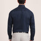 Navy Blue Printed Slim Fit Formal Shirt | Metal
