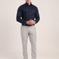 Navy Blue Printed Slim Fit Formal Shirt | Metal