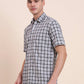 White Checked Smart Fit Semi Casual Shirt | Greenfibre