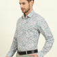 Off-White & Green Printed Regular Fit Formal Shirt | JadeBlue