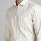 Light Yellow Striped Slim Fit Formal Shirt | Greenfibre