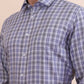 Grey & Blue Checked Regular Fit Formal Shirt | Greenfibre