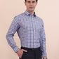 Grey & Blue Checked Regular Fit Formal Shirt | Greenfibre