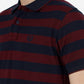 Maroon & Navy Striped Slim Fit Polo T-Shirt | Greenfibre