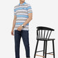 White & Blue Striped Slim Fit Polo T-Shirt | Greenfibre