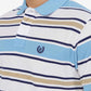 White & Blue Striped Slim Fit Polo T-Shirt | Greenfibre