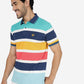 Multicolor Striped Slim Fit Polo T-Shirt | Greenfibre