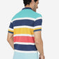 Multicolor Striped Slim Fit Polo T-Shirt | Greenfibre