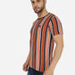 Red & Yellow Striped Slim Fit T-Shirt | Greenfibre