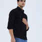 Black Solid Slim Fit Casual Shirt | Greenfibre