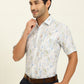 White Base Multi Printed Regular Fit Formal Shirt | JadeBlue