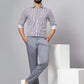 Light Grey Dobby Neo Fit Casual Trouser | Greenfibre