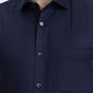 Navy Blue Solid Slim Fit Formal Shirt | Greenfibre