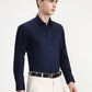 Navy Blue Solid Slim Fit Formal Shirt | Greenfibre