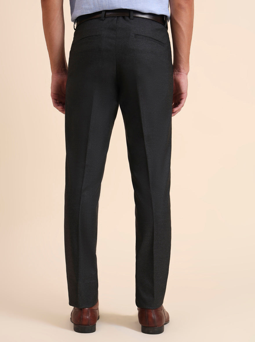 Grey Solid Slim Fit Formal Trouser | GreenFiber