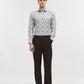 White & Grey Printed Slim Fit Party Wear Shirt | Greenfibre